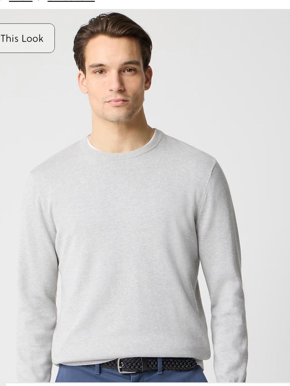 J. Crew Men's Light Gray Crewneck Sweater